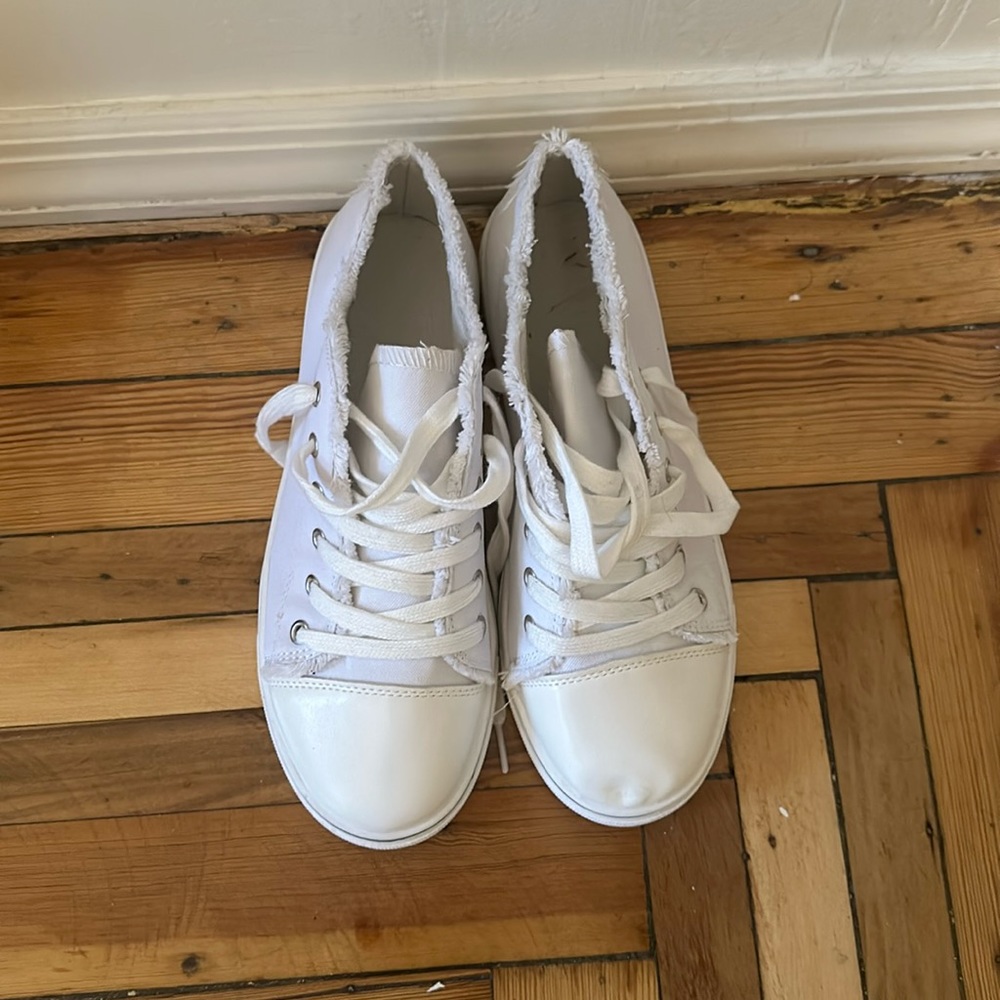 All white sneakers